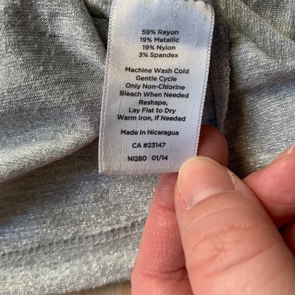 Talbots Size:Small Silver Metallic Tee Shirt! - Picture 10 of 12